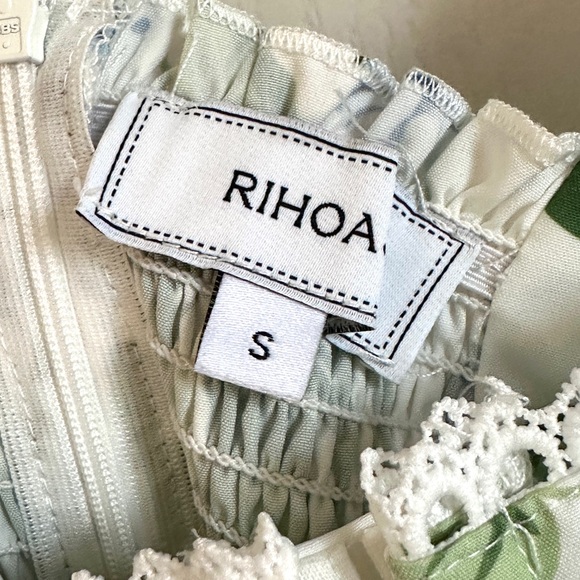 RIHOAS Floral Midi Dress - White and Green - Picture 7 of 7